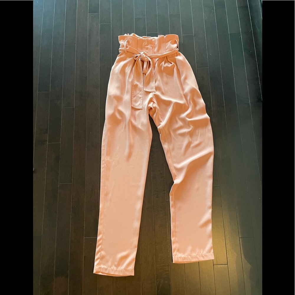High rise tie pants
